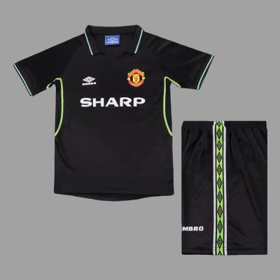 98/99 Manchester United Third Kids Retro Soccer Jersey Size 16-28