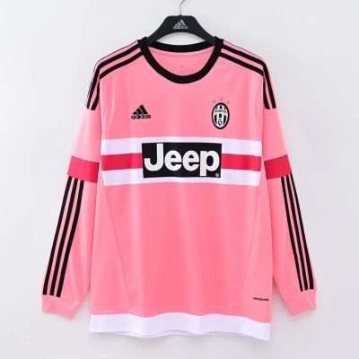 15/16 Juventus Away Long Sleeve Retro Soccer Jersey