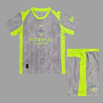 25/26 Manchester City Third Kids Soccer Jersey Size 16-28