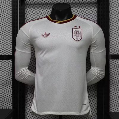 2026 Spain Away 2 Stars Player Version Long Sleeve Soccer Jersey