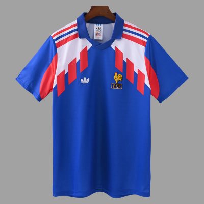 1990 France Home Retro Soccer Jesrey