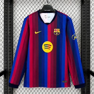 26/27 Barcelona Home Long Sleeve Soccer Jersey