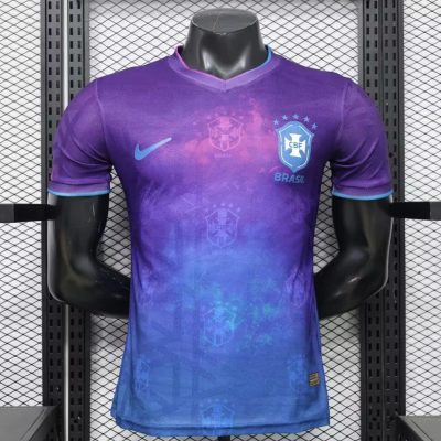 2026 Brazil Special Player Version Vibrant Pruple Blue Soccer Jersey