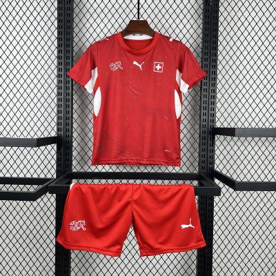 2026 Switzerland Home Kids Soccer Jersey Size 16-28