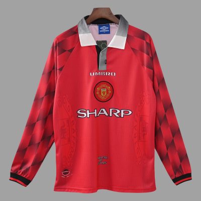 96/98 Manchester United Home Long Sleeve Retro Soccer Jersey
