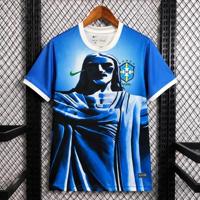 2026 Brazil Special Edition Christ the Redeemer Blue Soccer Jersey