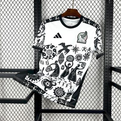 2026 Mexico Special Edition Aztec White Black Soccer Jersey