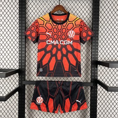 26/27 Marseille Goalkeeper Orange Kids Soccer Jersey