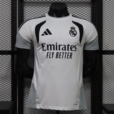 26/27 Real Madrid Track Player Version White Black Soccer Jersey