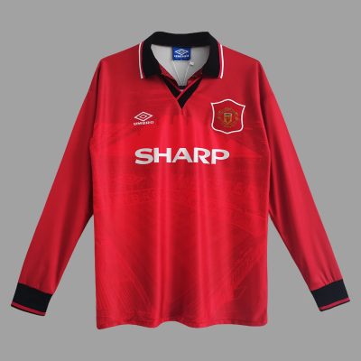 94/96 Manchester United Home Long Sleeve Retro Soccer Jersey
