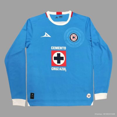 24/25 Cruz Azul Home Long Sleeve Soccer Jersey