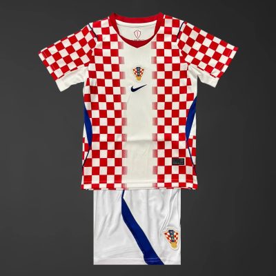 2026 Croatia Home Kids Soccer Jersey Size 16-28