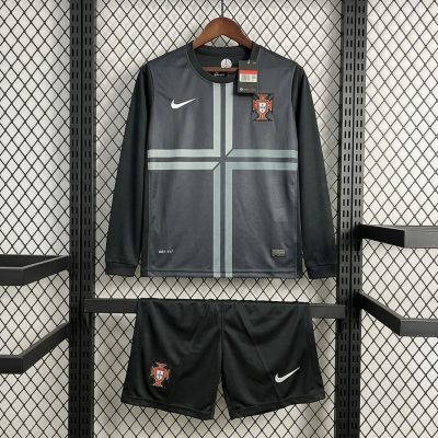 2013 Portugal Away Long Sleeve Kids Retro Soccer Jersey