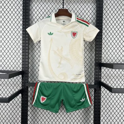 2026 Wales Away Kids Soccer Jersey Size 16-28