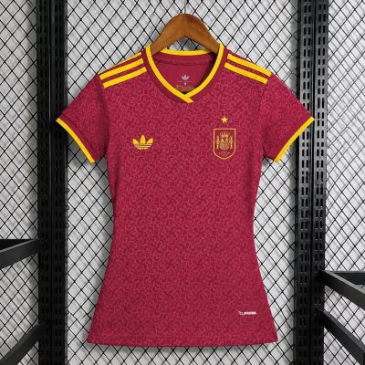 2026 Spain Special Edition Trefoil Maroon Women Soccer Jersey