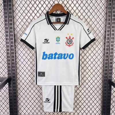 1999 Corinthians Home Kids Retro Soccer Jersey