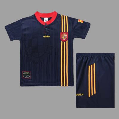 1996 Spain Away Retro Kids Soccer Jersey Size 16-28