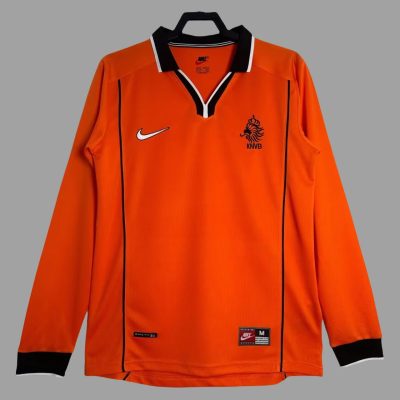 1998 Netherlands Home Long Sleeve Retro Soccer Jersey