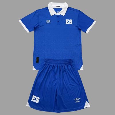 2025 El Salvador Home Kids Soccer Jersey Size 16-28