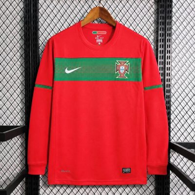 2010 Portugal Home Long Sleeve Retro Soccer Jersey