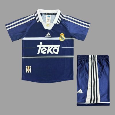 98/99 Real Madrid Away Kids Retro Soccer Jersey Size 16-28