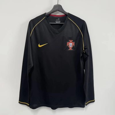 2006 Portugal Away Long Sleeve Retro Soccer Jersey