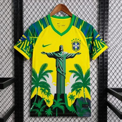 2026 Brazil JESUS Yellow Green Soccer Jersey