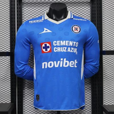 26/27 Cruz Azul Home Long Sleeve Player Version Soccer Jersey