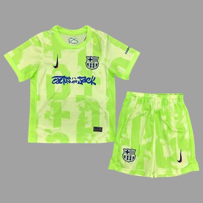 24/25 Barcelona Third Travis Scott Edition Kids Soccer Jersey Size 16-28