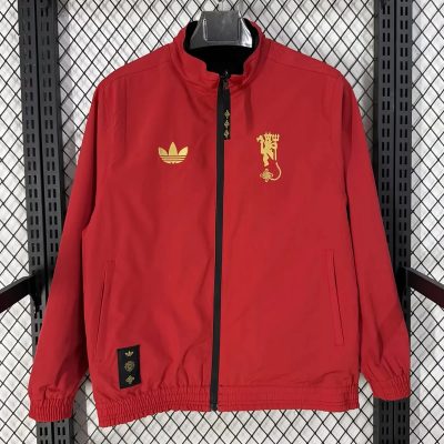 2026 Manchester United Cultural Story Reversible Red Black Jacket