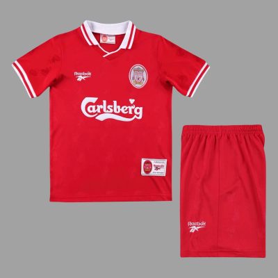 96/97 Liverpool Home Kids Retro Soccer Jersey Size 16-28