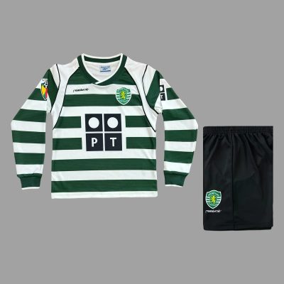 02/03 Lisbon Home Long Sleeve Kids Retro Soccer Jersey Size 16-28
