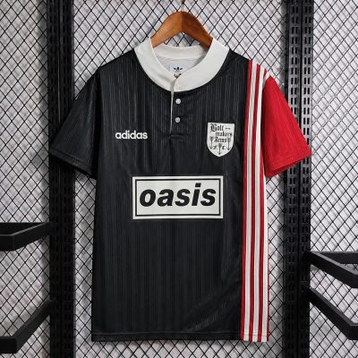 95/96 Oasis Boltmakers Arms Black Red Retro Soccer Jersey