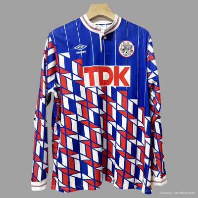 89/90 Ajax Away Long Sleeve Soccer Jersey