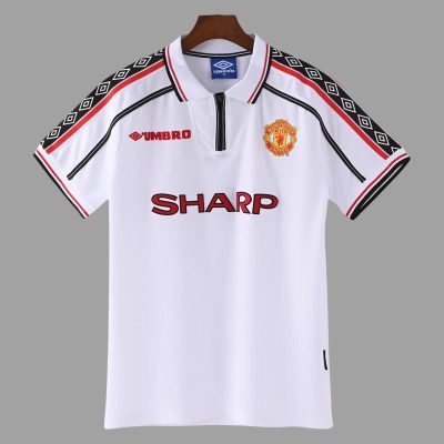98/99 Manchester United White Retro Soccer Jersey