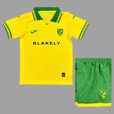 25/26 Norwich City Home Kids Soccer Jersey Size 16-28