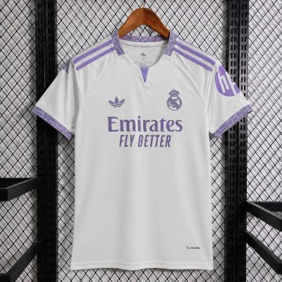 26/27 Real Madrid Trefoil White Purple Soccer Jersey