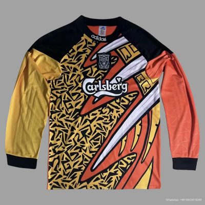 95/96 Liverpool Goalkeeper Orange Long Sleeve Retro Soccer Jersey