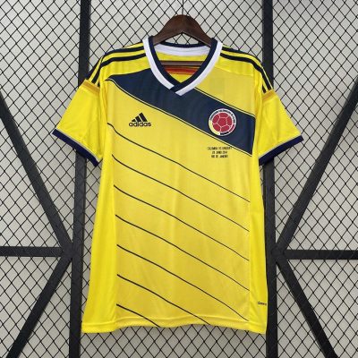 2014 Colombia Home Player Version Retro Soccer Jersey