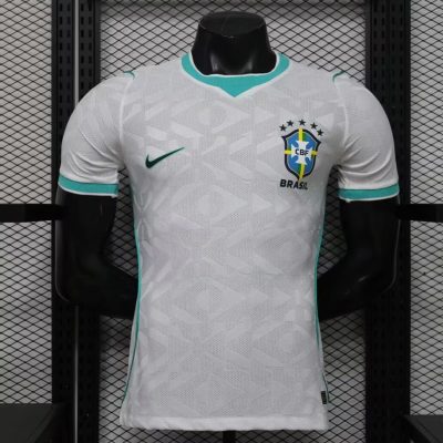 2026 Brazil Special Edition White with Green Neck Player Version Soccer Jersey