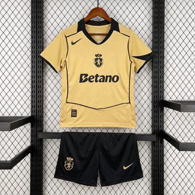 26/27 Sporting CP Lisbon Away Total 90 Gold Kids Soccer Jersey