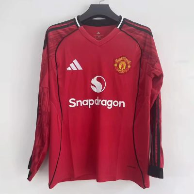 25/26 Manchester United Home Long Sleeve Soccer Jersey