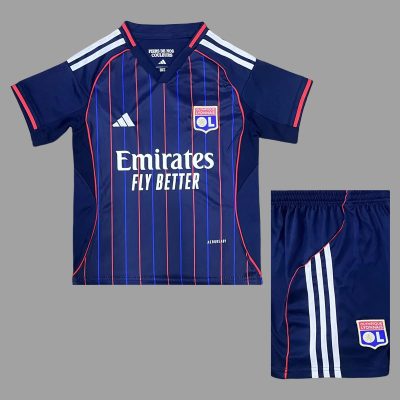 25/26 Lyon Away Kids Soccer Jersey Size 16-28