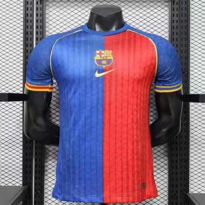 25/26 Barcelona Player Version Retro Red Blue Soccer Jersey
