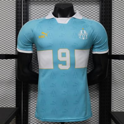 2026 Marseille Retro King Player Version Blue Soccer Jersey