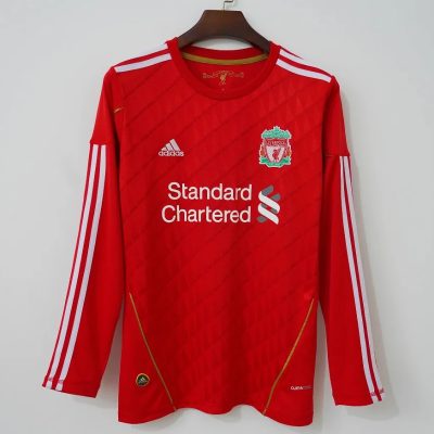 10/11 Liverpool Home Long Sleeve Retro Soccer Jersey