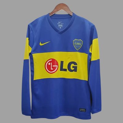 11/12 Boca Juniors Home Long Sleeve Retro Soccer Jersey