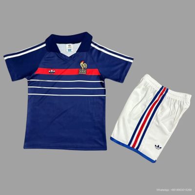 82/84 France Home Kids Soccer Jersey Size 16-28