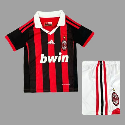 09/10 AC Milan Home Kids Retro Soccer Jersey Size 16-28
