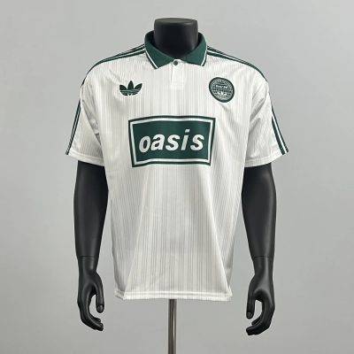 Adidas x Oasis White Green Soccer Jersey